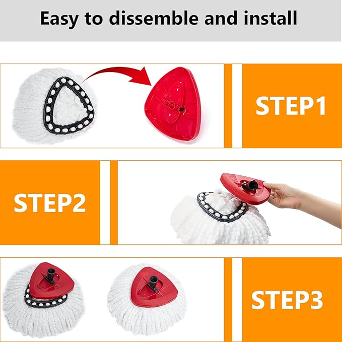 12Pack Spin Mop Replacement Heads,100% Microfiber Mop Head Replacement Compatible with Cedar Mop Heads, 360 Degree Spin Mop Refill for Easy House Cleaning Floor Mopping,Multi-Pack Value Pack | Sturdy & durable, repeatedly machine washable. Great for du...