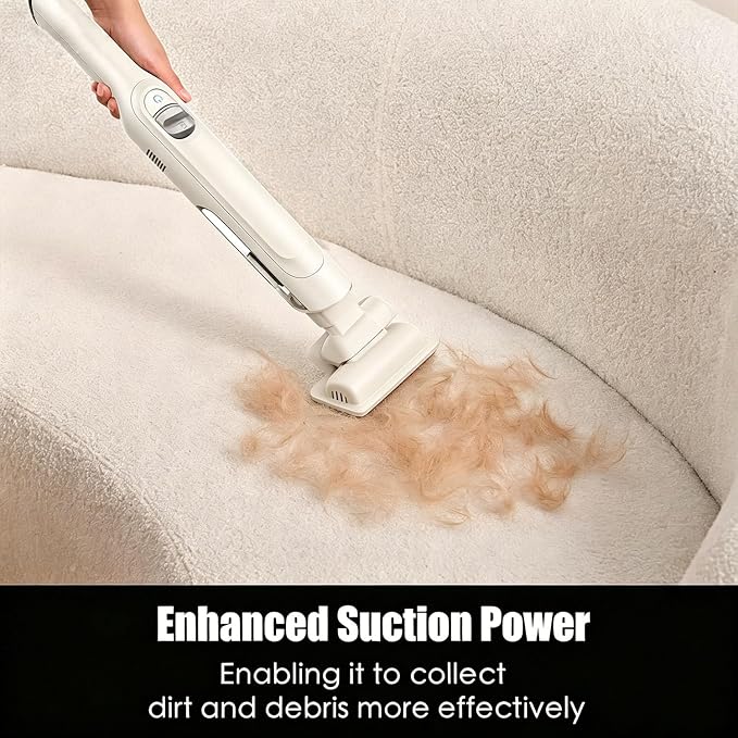 Handheld Vacuum Cordless, Lightweight 1.4lb with Powerful Suction, Charging Dock, Single Touch Empty and Detachable Dust Cup, Portable Mini Car Vac for Home Office and Pet Hair (Beige)