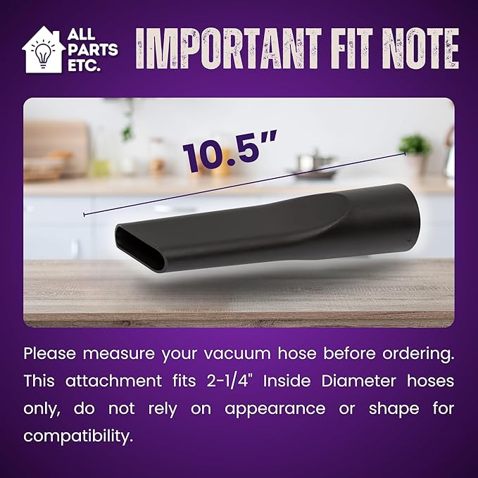 1 Pack 2-1/2" Crevice Tool for Shop Vac Long Reach Vacuum Attachment for Wet/Dry Vacuums, Shop Vacuum, Workshop, Craftsman, Ridgid, Vacmaster and More
