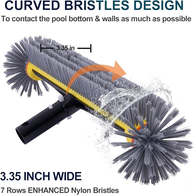 POOLAZA Aluminum Pool Brush & Fine Mesh Pool Skimmer Net