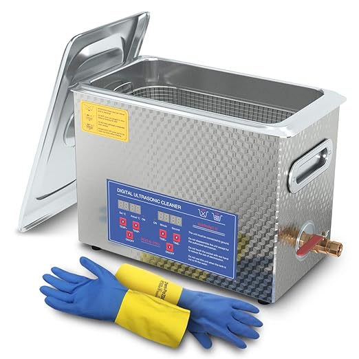 Ultrasonic Patrs Cleaner 6L Professional Ultrasonic Carburetor Cleaner with Heater and Timer Efficiently Cleaning for Carbs Injectors Jewelry Brass and Guns with Cleaning Basket DAREFLOW