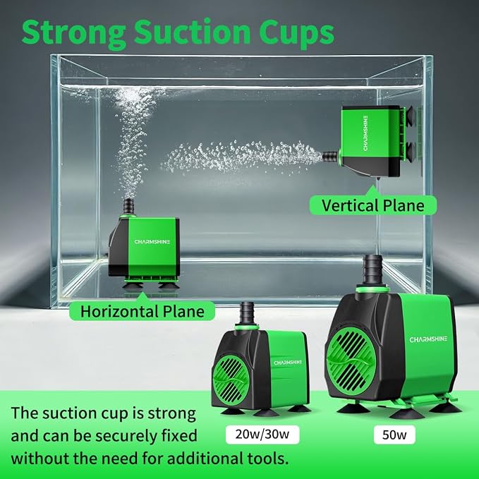 6in1 Electric Aquarium Gravel Cleaner and Submersible Water Pump 20W with 3 Nozzles