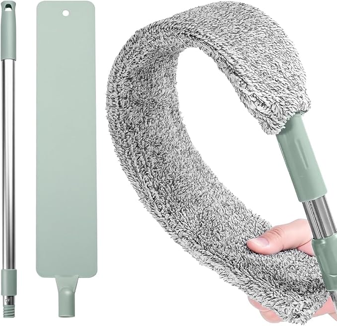 Retractable Gap Dust Cleaner Cleaning Tools with 2 Microfiber Dusting Cloths, Flat Duster Withextension Pole, Used for Cleaning Sofas, Sofa Beds, and Under Furniture (1 Dust Removal Cloth)