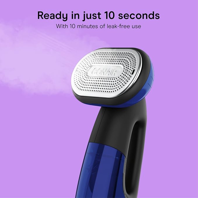 Conair 2-in-1 Handheld Steamer and Iron for Clothes, Turbo ExtremeSteam 1875W Garment Steamer and Clothing Iron,Black / Blue | Versatile Vertical or Horizontal Steam Iron with Smart Sensor and 4 Steam Levels, Blue, GS108L