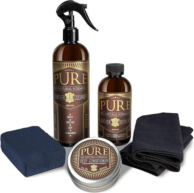 Shop Square Pure Beeswax Leather Care Kit — Natural Cleaner, Conditioner & Detailer for Jackets, Boots, Handbags & Designer Leather | Tea Tree + Beef Tallow Formula | Made in USA