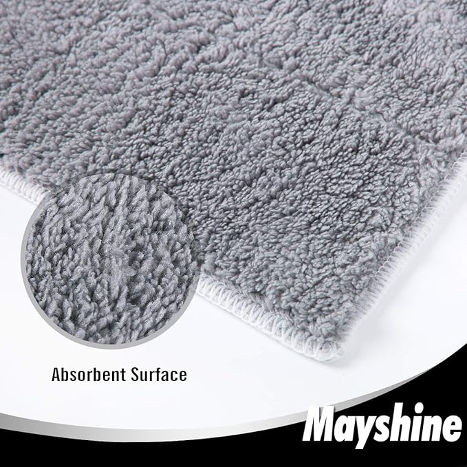 MAYSHINE 6 Pack Microfiber Head Flip Mop Refill Washable Pads Cleaning Replacement for Wet Mop and Dry Dust Mop, Machine Washable, 15.4 X 8.8 Inches, All Surface Cleaning