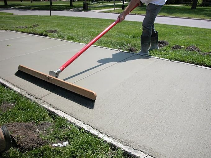 MARSHALLTOWN 24 Inch Polypropylene Concrete Broom, 1 3/4 Push Button Handle Adapter