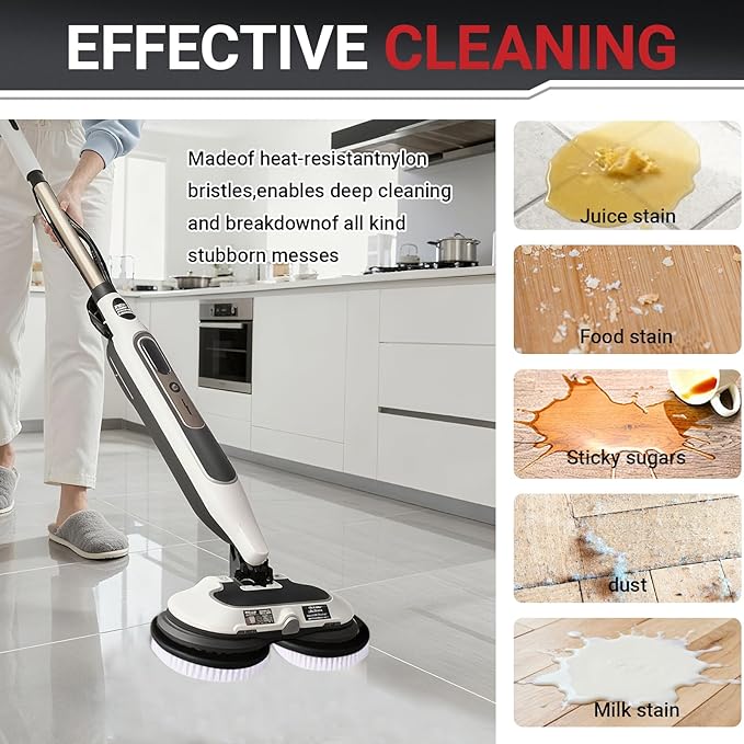 2PC S7001 Enhanced Replacement Brush Heads for Shark S8201/S7000 Series, for Deeper Cleaning of Hard Floors with Shark Steam Mops (White)