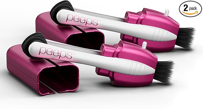 Peeps Glasses Cleaner - for Eyeglasses, Reading Glasses, and More - Lens Cleaner with Carbon Microfiber Tech-Soft Touch Pink-2 Count (Pack of 1)