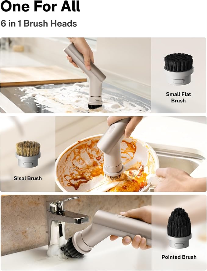 HOTO AutoCare Air Duster & Vacuum with Handheld Kitchen Spin Scrubber