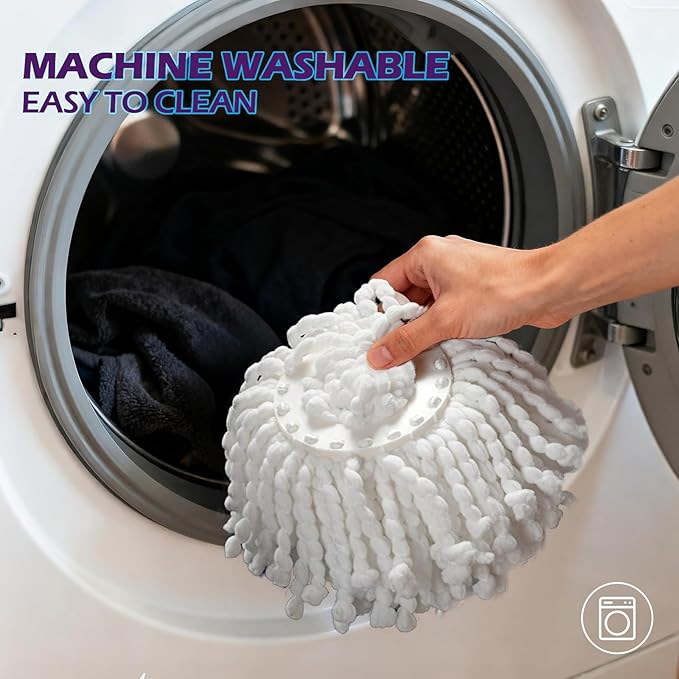 Spin Mop and Bucket with Wringer Set,Masthome 360°Spinning Bucket System with 3 Reusable Pads,EasyWring Microfiber Mop and Buckets for Floor Cleaning, Wet Dry Floor Mop for Home & Office