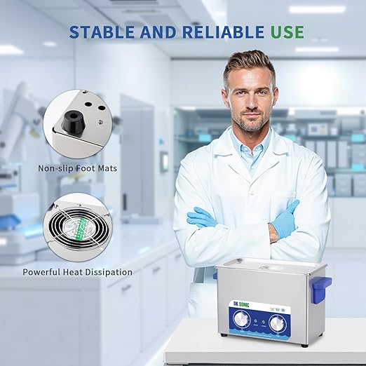 DK SONIC Ultrasonic Cleaner,4L 120W Ultrasonic Jewelry Cleaner with Heater& Mechanical Timer,Sonic Cleaner for Cleaning Jewelry,Eyeglasses,Coins(Include Basket)