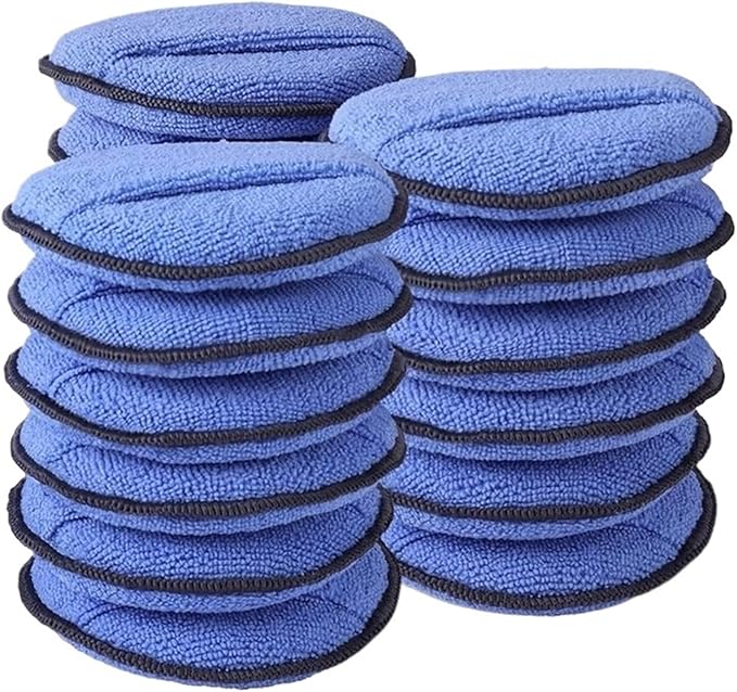 Compatible for Resilience Microfiber Car Wax Applicator Pads 18-Pack with Finger Pocket, Lint-Free