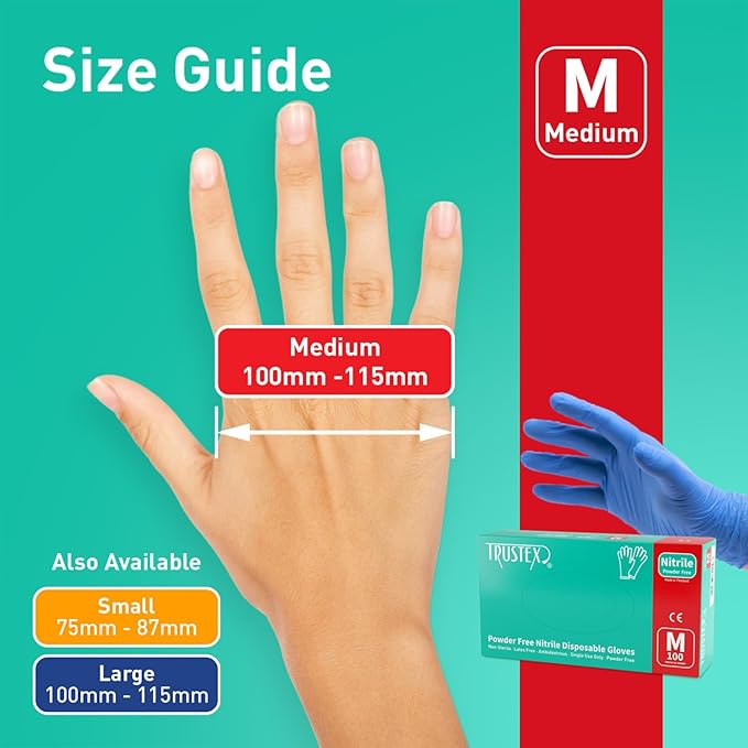 Trustex Nitrile Disposable Gloves | Powder Free | Choose Size and Quantity