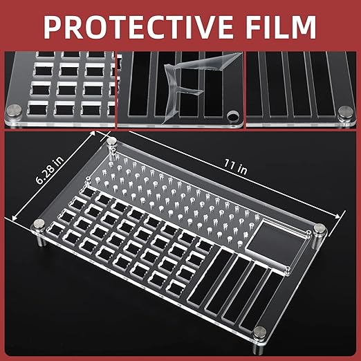 YIMAGUJRX 32 Switches Acrylic Lube Station,Keyboard Lube Kit,Switch Opener,Switch Lube,Switch Puller,Keycap Puller,Switch Lube Tool for Custom Mechanical Keyboard (12Pcs)