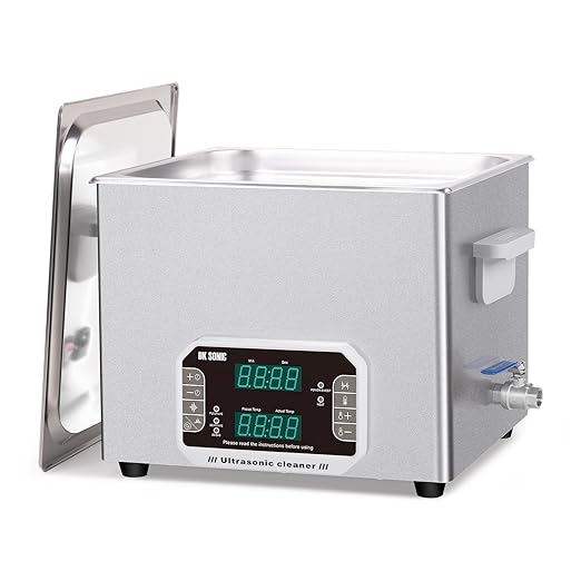 DK SONIC Professional Ultrasonic Cleaner 15L, 360W Heavy-Duty Sonic Cleaner with Timer,Heater&Touch Control, Multi-Application for Motorcycle Engines, Carburetors, Chains (Include Basket)