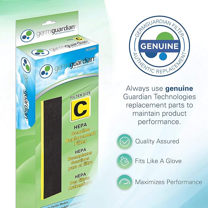 GermGuardian Genuine HEPA Replacement Filter with Carbon Filter 4-Pack for FLT5000, AC5000 Series Air Purifiers