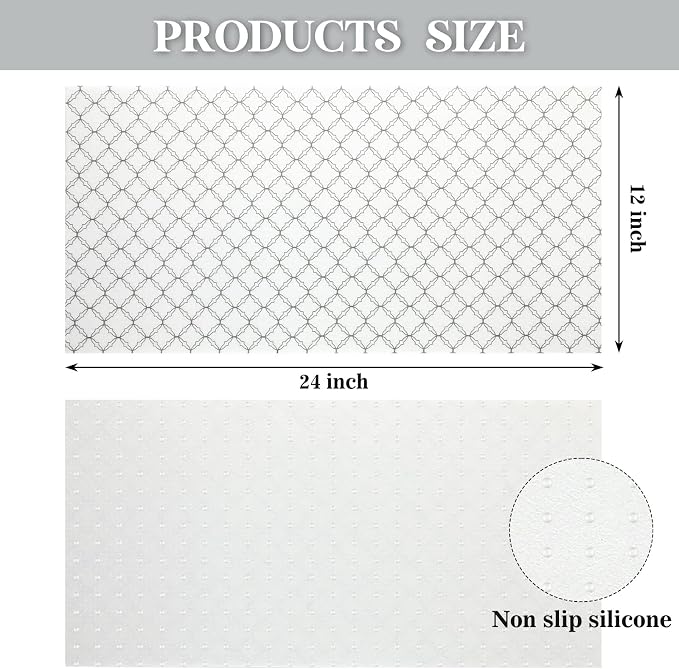Amyhill 10 Pcs Refrigerator Liners Absorbent Fridge Shelf Liners Refrigerator Mats Washable Fridge Drawer Mat for Shelves Kitchen Home Cabinet Trays, 12 x 24 Inch (Stylish)