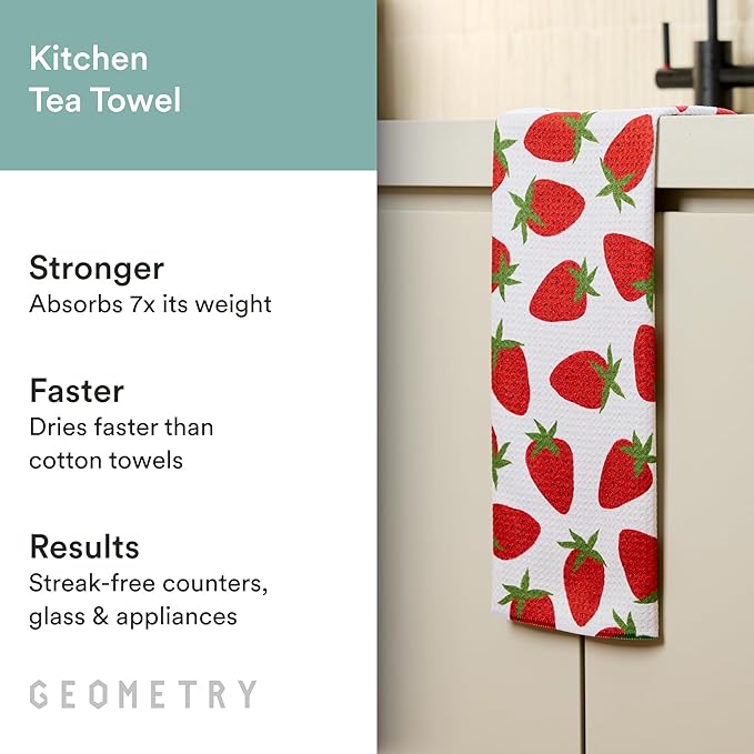 GEOMETRY Spring Kitchen Towels - Quick Dry Microfiber Cloth Spring & Summer Dish Towels for Kitchen Drying - Premium Quick Dry Towel - Lolita 18" x 30" (1 Pack)