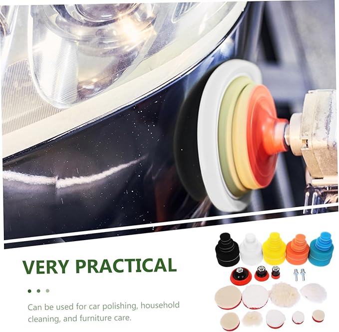 Car Buffer Polisher for Drill 1 Set Buffing Pads Polishing Sponge Discs Drill Buffer Attachment Car Wax Kit