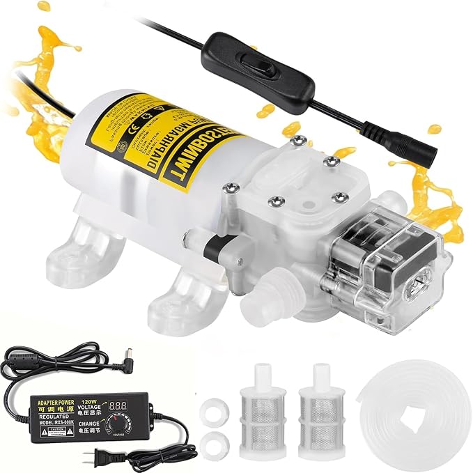 Household Electric Wine Transfer Pump 100-230V Speed Adjustable Food Grade Self-Priming Beer Pump Ideal for Pumping Wine Beverages Filter (Wine Transfer pump)