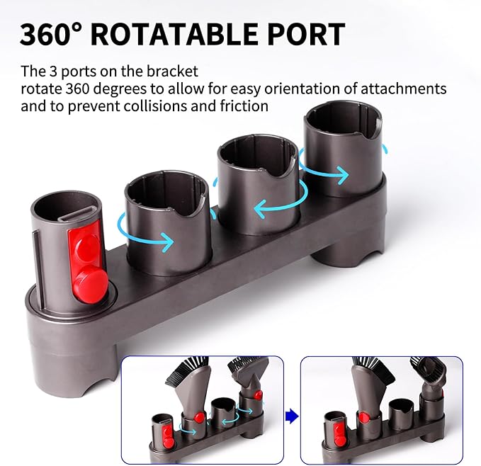 keluke Premium Accessory Holders Compatible with Dyson Vacuum Cleaners - Wall Mount and Docking Station Organizer for V15 V7 V8 V10 V11 Model, with 10 Storage Adapters (2 Pack)