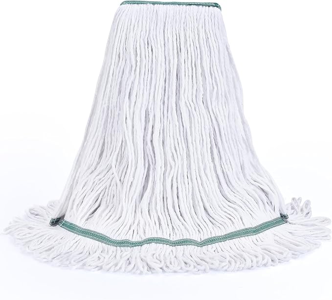 Matthew Cleaning Synthetic Rayon Mop Head Replacement, Chemical Resistant 4-Ply Looped End Commercial Mops for Floor Cleaning and Finishing, 20 oz Large, 1 Pack