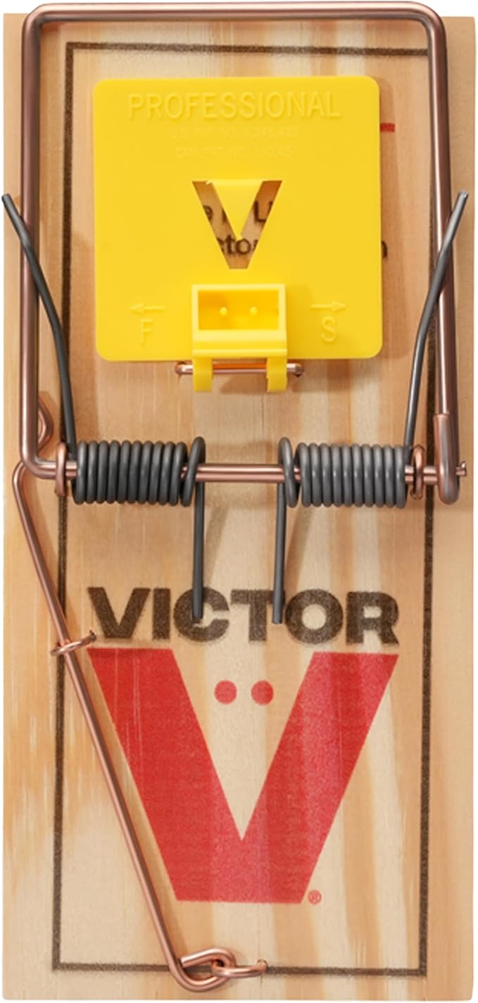 Victor M205-9 Wide Plastic Pedal Sustainably Sourced FSC Wood Humane Snap Rat Traps - 9 Wooden Traps