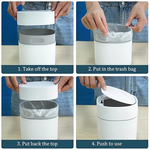 Mini Desk Trash bin 2 pcs with Trash Bags 360 pcs