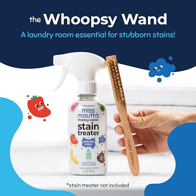 Miss Mouth's Messy Eater Stain Treater & Pen Bundle - 16oz Spray, Portable Stain Remover Pens & Laundry Brush - Spot Cleaner for Clothes, Carpet & On-the-Go