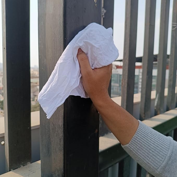 Recycled White T Shirt Rags Box (10 lbs.) – Shop Rags Bulk for Oil, Stain, Grease, Paint, and Auto Cleaning - Multipurpose