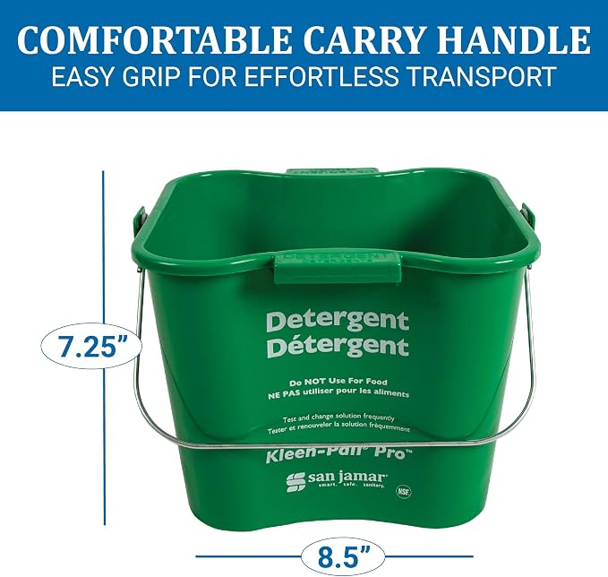 Kleen-Pail 1 1/2 gal Curved Rectangular Bucket, Green, Polypropylene KPP196GN - 1 Each