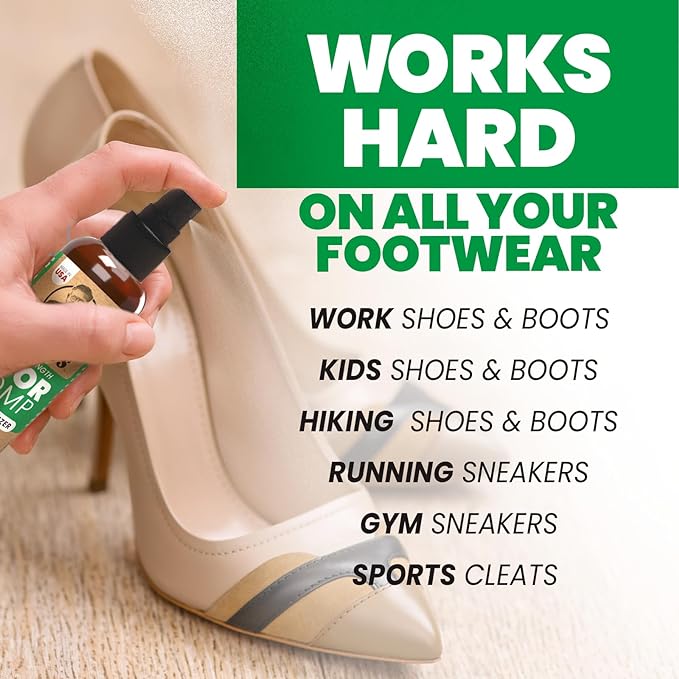 Uncle Todd's Odor Stomp Shoe Deodorizer 2-Pack Mountain Fresh- Proven & Powerful Enzyme Shoe Spray for Odor Elimination in All Footwear