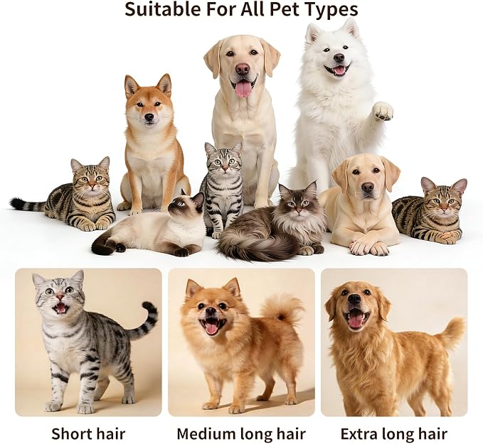 Dog Grooming Vacuum, 13000Pa Powerful with 1.5L Cup 6 in 1 Pet Electric Grooming Vacuum for with Hair Clipper & Shedding Brush, Low Noise, 3 Suction Levels for Thick Hair Cats & Dogs