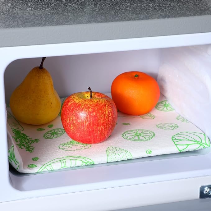 Amyhill 10 Pcs Refrigerator Shelf Liners Absorbent Refrigerator Mats Washable Fridge Drawer Liners for Shelves, Home, Cabinet, Kitchen, Trays, 16 x 24 Inch