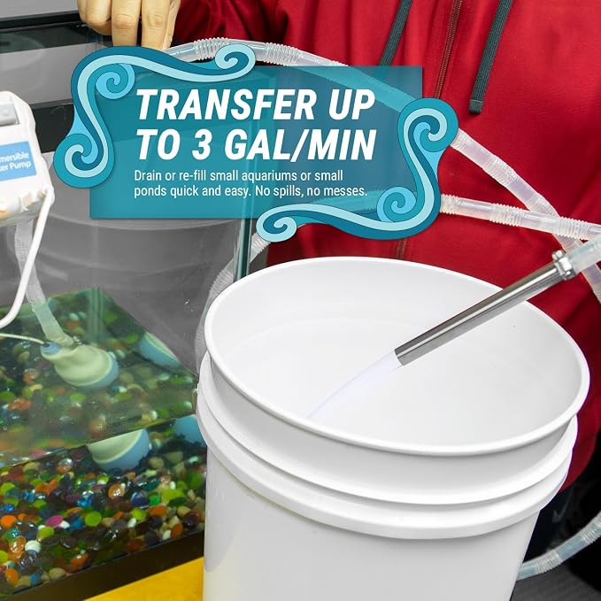 TERA PUMP Aquarium Gravel Cleaner | Electric, Automatic, Vacuum