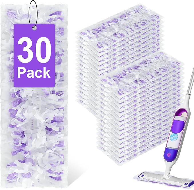 30 Pack Power Mop Refills Pad for Swiffer Power Mop, Disposable Spray Wet Pad Refills for Swiffer Powermop Multi-Surface &Wood Mopping Pad Refills