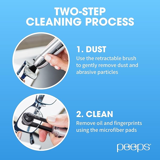 Peeps Glasses Cleaner - for Eyeglasses, Reading Glasses, and More - Lens Cleaner with Carbon Microfiber Tech-Soft Touch Lavender-1 Count (Pack of 1)