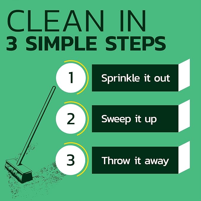 Gritty Green Sweeping Compound with Sand – Effective Dust Control on Cement & Unfinished Floors, Grit and Sand Breaks Up Loose Dust for an Even Deeper Clean, Oil Free, Made in USA (8.4 lbs) - 4 Pack