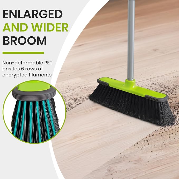 Indoor Broom and 2Pack 24-inches Push Broom Brush