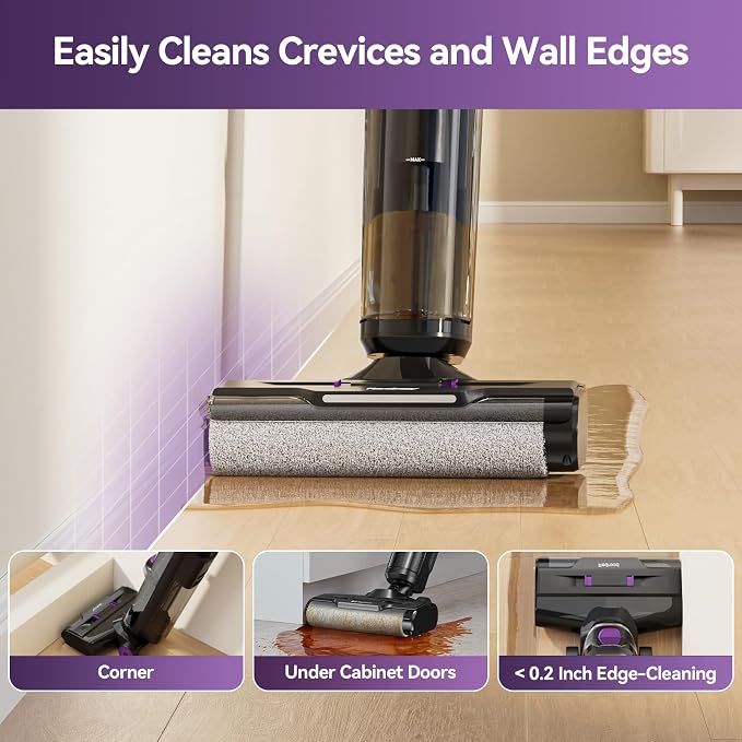 Wet Dry Vacuum Cleaner 16,000Pa,50Mins Runtime Cleaning Area 3,013 ft²,Cordless Vacuum Cleaner, Cordless Vacuum and Mop All in One,for Hard Floors Sticky Messes and Pet Hair,W15 Set