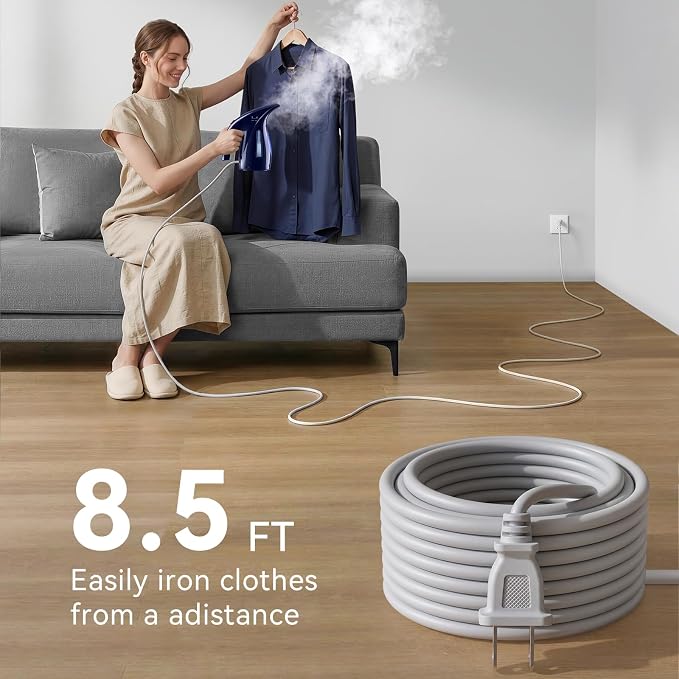 HiLIFE Steamer for Clothes, Portable Handheld Design, 240ml Big Capacity, 700W, Strong Penetrating Steam, Removes Wrinkle, for Home, Office(ONLY FOR 120V) (Deep Navy)