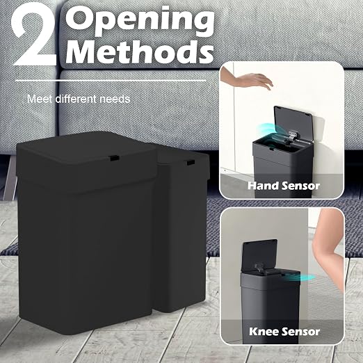 ELPHECO 2.5 Gallon + 4 Gallon Bathroom Trash Can with 120 Counts Trash Bags