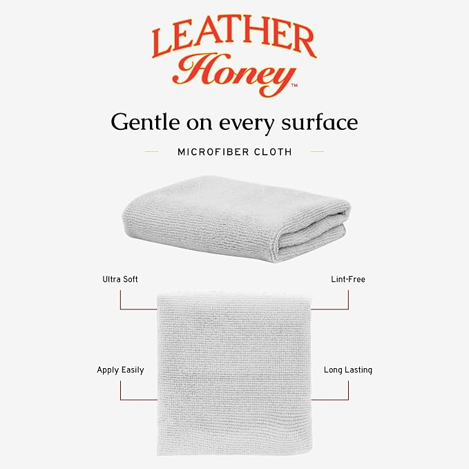 Leather Honey Complete Leather Care Kit Including 4 oz Cleaner, 8 oz Conditioner and 3 Applicator Cloths for use on Leather Apparel, Furniture, Auto Interiors, Shoes, Bags and Accessories