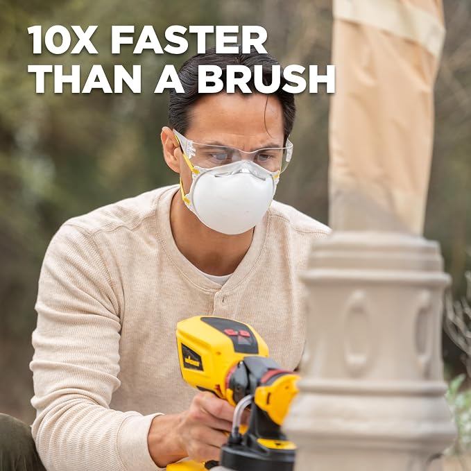 Wagner Spraytech 2454976 FLEXiO 3550 18V Cordless Handheld HVLP Paint Sprayer, Sprays Most Unthinned Latex, Includes Two Nozzles and Two Batteries, Complete Adjustability