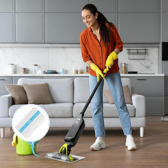 50 Pcs Disposable Mop Replacement Pads, Heavy Duty Cleaner Pad Refill Compatible with VM252 VM251 VM200 VM190 VC205 QM250 Models, Essential Household Vacuum Mops Replacement Accessories