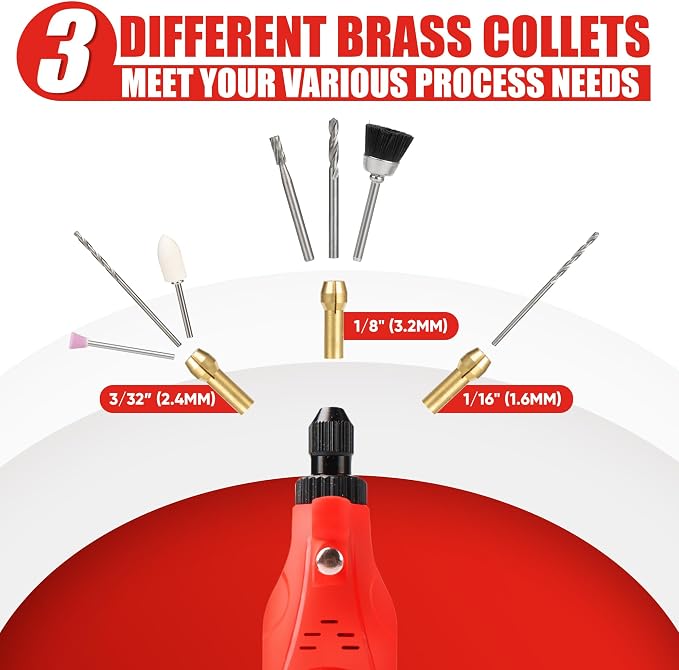 618PCS Rotary Tool Accessory Kit, Fits Dremel Rotary Tools, Universal Fitment for Polishing, Sanding, Cutting, Drilling, Engraving, Grinding with Portable Tool Storage Case (Red) Fathers Day