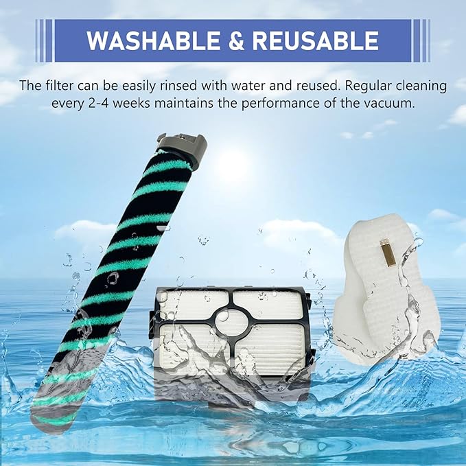 8Pcs HZ4002 Replacement Filter Compatible with Shark HZ4000 HZ4002 Corded Stick Vacuum Cleaner, 2 HEPA Filters, 4 Foam & Felt Filters, 1 Roller Brush, 1 Cleaning Brush