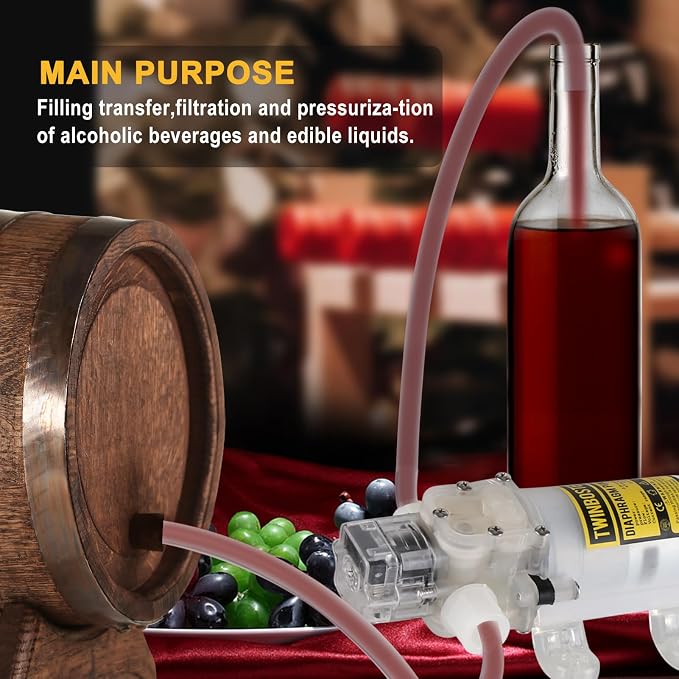 Household Electric Wine Transfer Pump 100-230V Speed Adjustable Food Grade Self-Priming Beer Pump Ideal for Pumping Wine Beverages Filter (Wine Transfer pump)