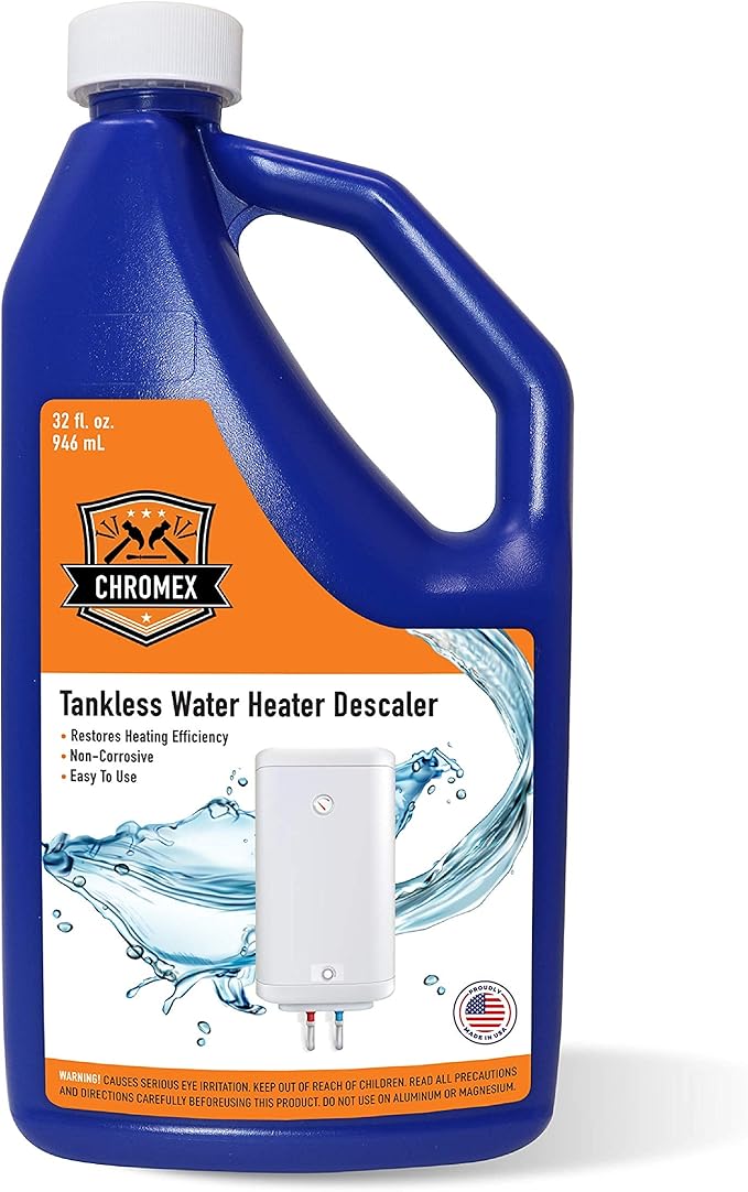 Chromex Tankless Water Heater Descaling Solution | Highly Effective Descaler Restores Heating Efficiency, 6 Quart, 32 fl oz (6)